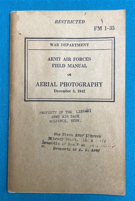 FM1-35 Army Air Forces Arial Photography 1942